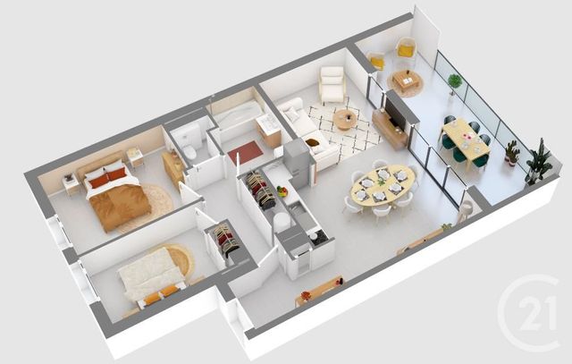 Appartement T3 à vendre - 3 pièces - 69.0 m2 - LA LONDE LES MAURES - 83 - PROVENCE-ALPES-COTE-D-AZUR - Century 21 Agence Bordenave
